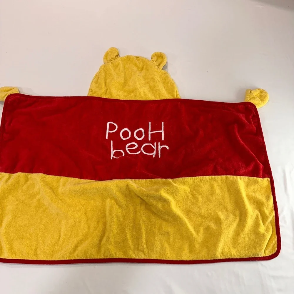 Disney Baby Winnie the Pooh Hooded Towel Kids OS Red Yellow Cotton Classic‎ Pooh
